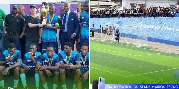 Cameroun : À Douala, le Stade Marion à la Cité Sic devient « Tecno Stade Marion »
